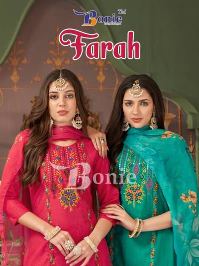 FARAH VOL1 BY BONIE BRAND DESIGNER PAKISTANI EMBROIDERY SALWAR SUIT WHOLESALER IN SURAT
